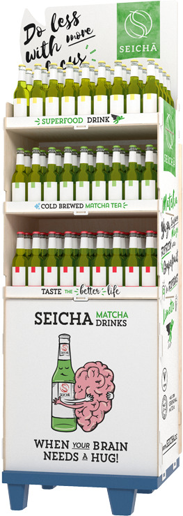 display for drinks with white