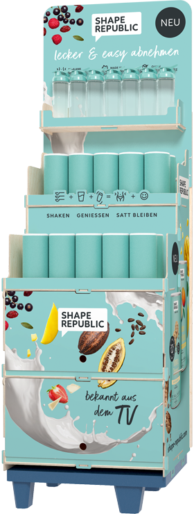 eco display with lockable shelves