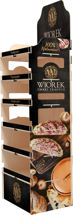 Stojak produktowy ze sklejki