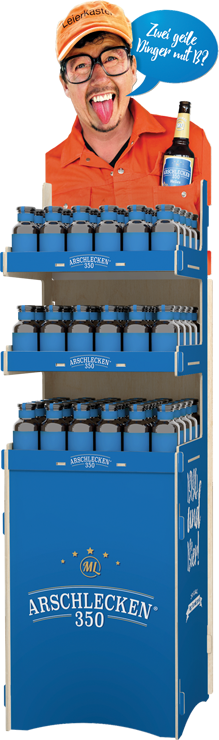 Stand aus Sperrholz für Bier Arschlecken